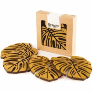 Podkładka pod kubek Monstera 4 szt. – dąb jasny