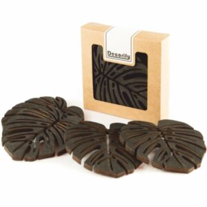 Podkładka pod kubek Monstera 4 szt. – heban