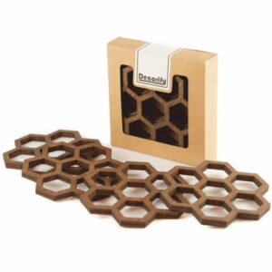 Podkładka pod kubek Hexagon 4 szt. – dąb ciemny