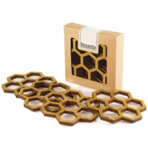 Podkładka pod kubek Hexagon 4 szt. – dąb jasny