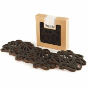 Podkładka pod kubek Oval 4 szt. – heban