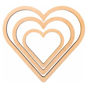 Serca drewniane – 3 sztuki