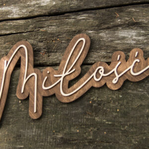 Drewniany napis 3D – Miłość