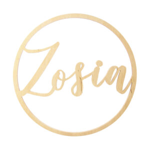 Obręcz drewniana z imieniem – wzór 2