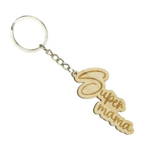 Drewniany brelok do kluczy drewniany “Super mama”