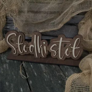 Drewniany napis stojący – Słodki stół