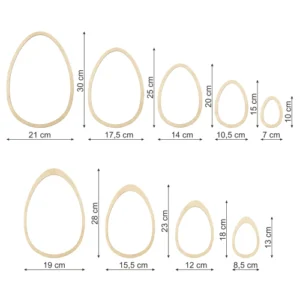 Obręcze jajka drewniane do makramy 9 szt.