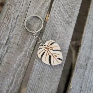 Drewniany brelok do kluczy zawieszka monstera
