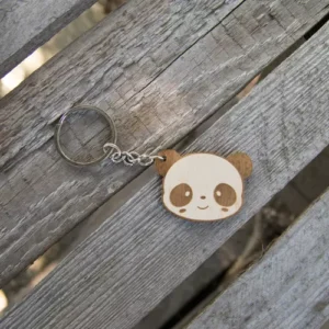 Drewniany brelok do kluczy zawieszka panda